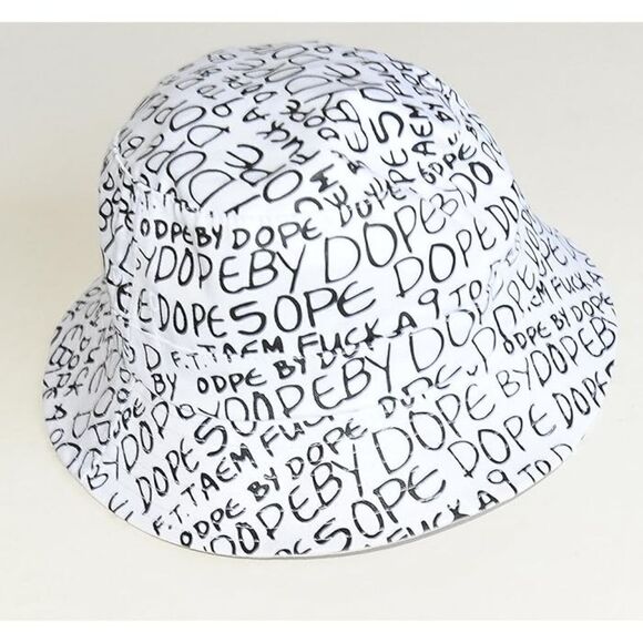 NWOT Dope by Dope BE Cool Jamaica DOPE Bucket Hats(Black on White) - Picture 3 of 9
